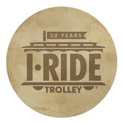 Natural Leather Coaster | Circle | 3 7/8" dia.